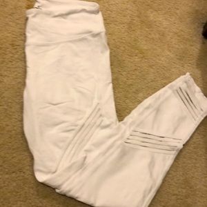 Alo white and mesh leggings